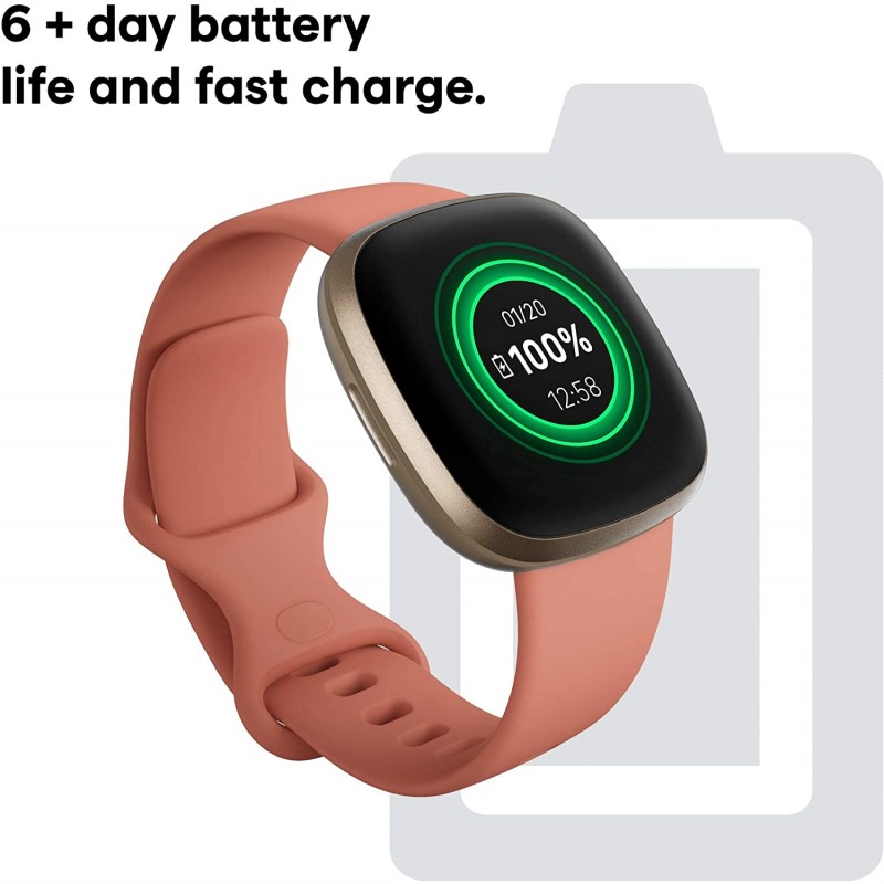 Fitbit Smartwatch versa 3 pink clay monitoreo frecuencia Fitbit Smartwatch versa 3 pink clay monitoreo frecuencia